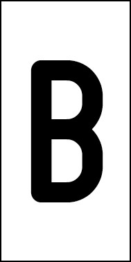 Schild Einzelbuchstabe B | schwarz · weiß