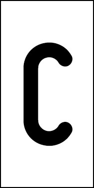 Schild Einzelbuchstabe C | schwarz · weiß