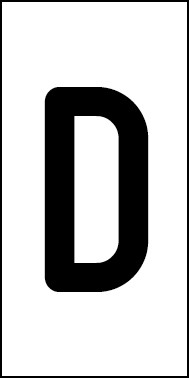 Schild Einzelbuchstabe D | schwarz · weiß selbstklebend