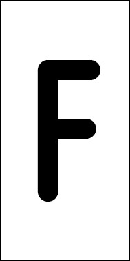 Schild Einzelbuchstabe F | schwarz · weiß selbstklebend