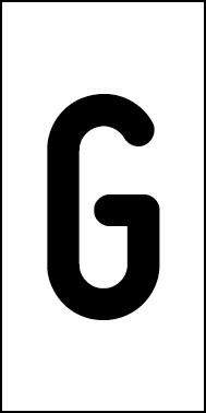 Schild Einzelbuchstabe G | schwarz · weiß selbstklebend