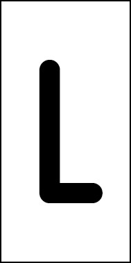 Schild Einzelbuchstabe L | schwarz · weiß