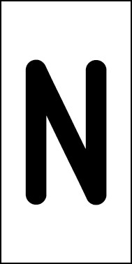 Schild Einzelbuchstabe N | schwarz · weiß selbstklebend