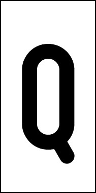 Schild Einzelbuchstabe Q | schwarz · weiß