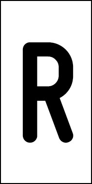 Schild Einzelbuchstabe R | schwarz · weiß