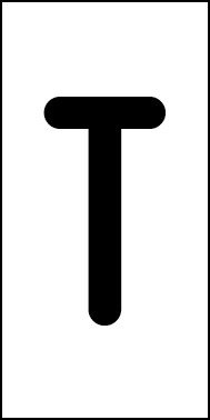Schild Einzelbuchstabe T | schwarz · weiß selbstklebend