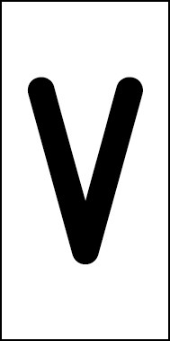 Schild Einzelbuchstabe V | schwarz · weiß