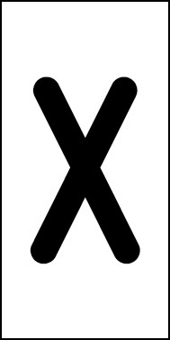 Schild Einzelbuchstabe X | schwarz · weiß selbstklebend