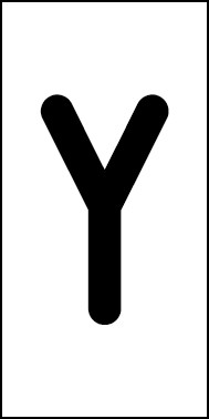 Schild Einzelbuchstabe Y | schwarz · weiß selbstklebend