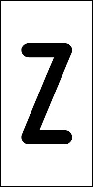 Schild Einzelbuchstabe Z | schwarz · weiß selbstklebend