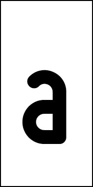 Schild Einzelbuchstabe a | schwarz · weiß selbstklebend