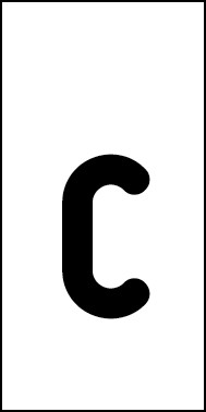 Schild Einzelbuchstabe c | schwarz · weiß selbstklebend