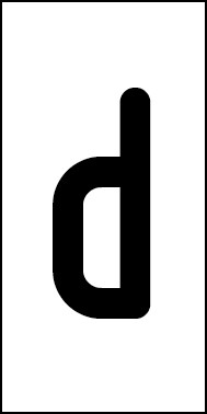 Schild Einzelbuchstabe d | schwarz · weiß
