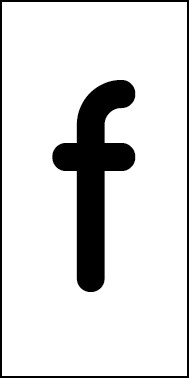 Schild Einzelbuchstabe f | schwarz · weiß