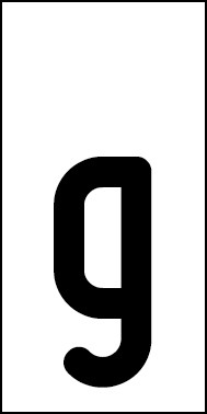 Schild Einzelbuchstabe g | schwarz · weiß selbstklebend