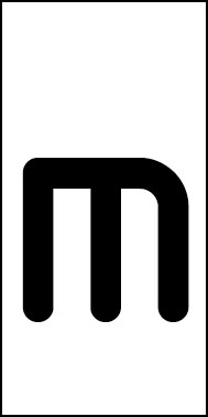Magnetschild Einzelbuchstabe m | schwarz · weiß