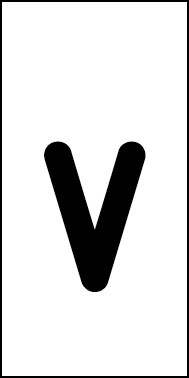 Schild Einzelbuchstabe v | schwarz · weiß selbstklebend
