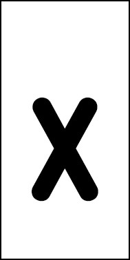 Schild Einzelbuchstabe x | schwarz · weiß