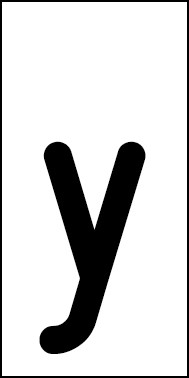 Schild Einzelbuchstabe y | schwarz · weiß