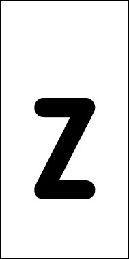 Schild Einzelbuchstabe z | schwarz · weiß selbstklebend