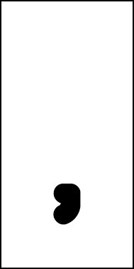 Magnetschild Sonderzeichen Komma | schwarz · weiß