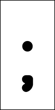 Magnetschild Sonderzeichen Strichpunkt | schwarz · weiß