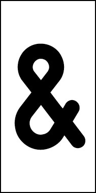 Schild Sonderzeichen Kaufmännisches Und | schwarz · weiß selbstklebend