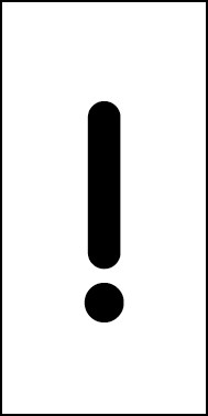 Schild Sonderzeichen Ausrufezeichen | schwarz · weiß selbstklebend