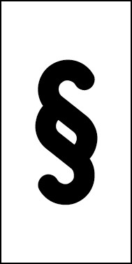Schild Sonderzeichen Paragraph | schwarz · weiß selbstklebend