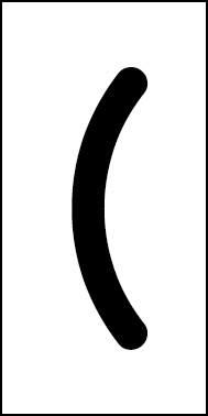 Magnetschild Sonderzeichen Klammer auf | schwarz · weiß