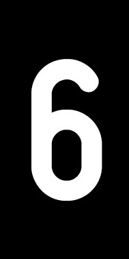 Schild Einzelziffer 6 | weiß · schwarz selbstklebend