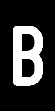 Magnetschild Einzelbuchstabe B | weiß · schwarz