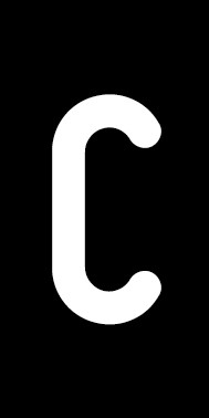 Magnetschild Einzelbuchstabe C | weiß · schwarz