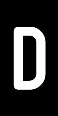 Schild Einzelbuchstabe D | weiß · schwarz selbstklebend