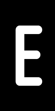 Aufkleber Einzelbuchstabe E | weiß · schwarz