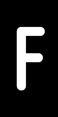 Magnetschild Einzelbuchstabe F | weiß · schwarz
