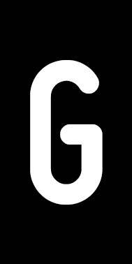 Aufkleber Einzelbuchstabe G | weiß · schwarz | stark haftend