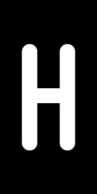 Schild Einzelbuchstabe H | weiß · schwarz selbstklebend