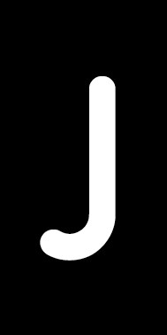 Schild Einzelbuchstabe J | weiß · schwarz selbstklebend