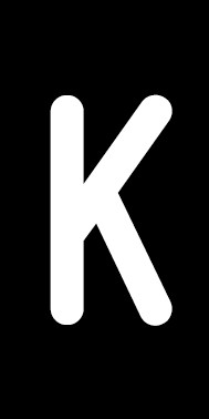 Schild Einzelbuchstabe K | weiß · schwarz