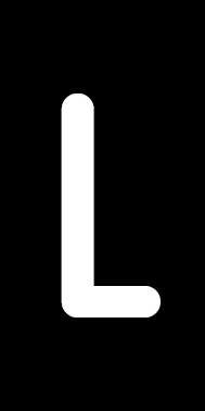 Schild Einzelbuchstabe L | weiß · schwarz selbstklebend