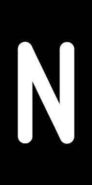Magnetschild Einzelbuchstabe N | weiß · schwarz