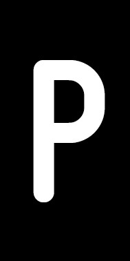 Magnetschild Einzelbuchstabe P | weiß · schwarz