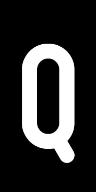 Schild Einzelbuchstabe Q | weiß · schwarz selbstklebend
