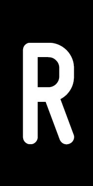 Aufkleber Einzelbuchstabe R | weiß · schwarz