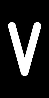 Schild Einzelbuchstabe V | weiß · schwarz