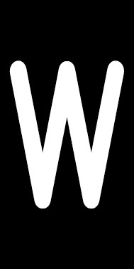 Schild Einzelbuchstabe W | weiß · schwarz