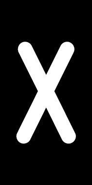 Schild Einzelbuchstabe X | weiß · schwarz selbstklebend