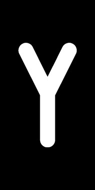 Aufkleber Einzelbuchstabe Y | weiß · schwarz | stark haftend
