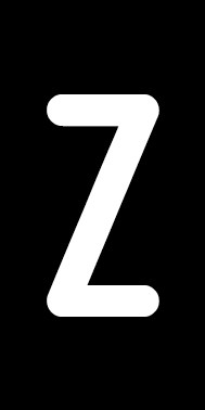 Aufkleber Einzelbuchstabe Z | weiß · schwarz | stark haftend